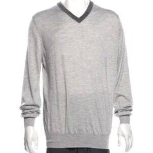 Brunello Cucinelli Italian Cashmere V-Neck light grey (US44)